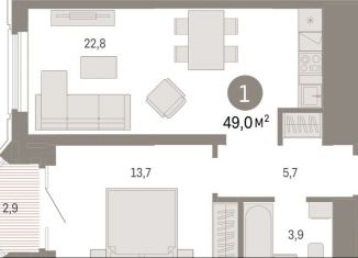 Продажа 1-комнатной квартиры, 49 м2, Свердловская область, улица Некрасова, 8