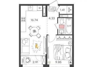 Продажа 2-комнатной квартиры, 38.4 м2, Нижний Новгород, метро Комсомольская