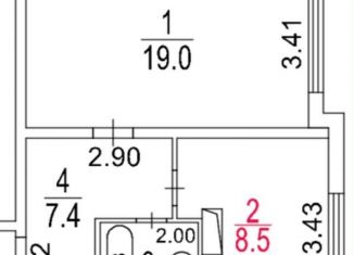 Продам 1-ком. квартиру, 38 м2, Москва, Мячковский бульвар, 9