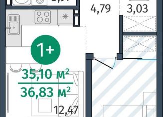 Продам 1-комнатную квартиру, 35.1 м2, Тюменская область