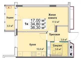 Продаю 1-ком. квартиру, 34.8 м2, Нижегородская область