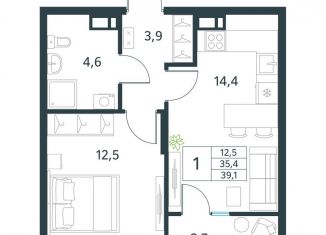 Продается однокомнатная квартира, 39.1 м2, Забайкальский край