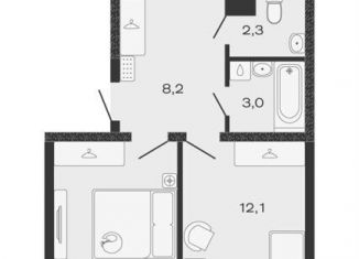 Продам двухкомнатную квартиру, 56.1 м2, Краснодарский край, ЖК Дзенпарк, 1/1