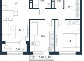 Продам 3-ком. квартиру, 60.7 м2, Пермский край