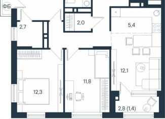 Четырехкомнатная квартира на продажу, 73.3 м2, Пермь, Индустриальный район