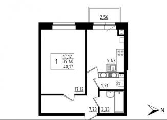Продажа 1-комнатной квартиры, 40.2 м2, Ленинградская область