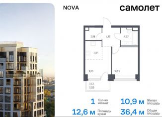 Продается 1-ком. квартира, 36.4 м2, Москва, жилой комплекс Нова, к3, ЗАО