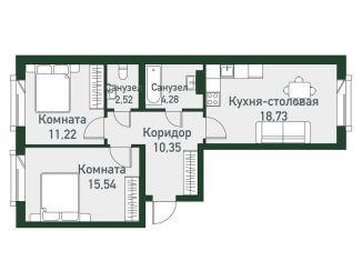 Продам двухкомнатную квартиру, 62.2 м2, посёлок Западный, Спортивная улица, 18