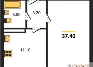 Продается 1-комнатная квартира, 37.4 м2, село Ямное, улица Генерала Черткова, 2