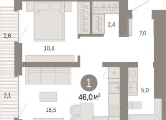 Продаю 1-комнатную квартиру, 46 м2, Свердловская область