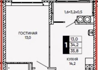 Продается 1-комнатная квартира, 36 м2, Ростовская область, улица Бориса Слюсаря, 6/6с3