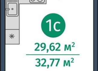 Однокомнатная квартира на продажу, 29.6 м2, Тюмень, 2-я Луговая улица, 24к1