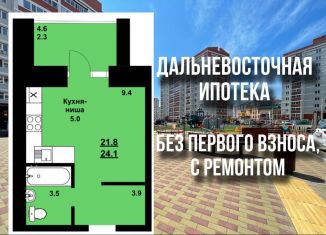 Квартира на продажу студия, 24.1 м2, Амурская область, улица Василенко, 1/4