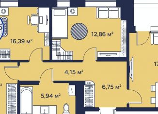 Продается трехкомнатная квартира, 76.9 м2, Тюмень, улица Менжинского, 60