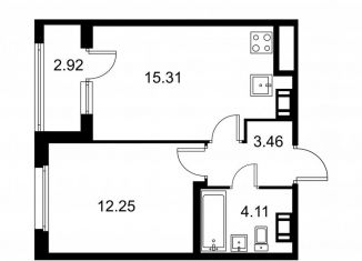 Продам 1-ком. квартиру, 36.6 м2, Санкт-Петербург