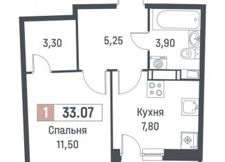 Продажа 1-комнатной квартиры, 31.8 м2, Мурино