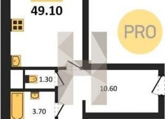 Продаю однокомнатную квартиру, 49.1 м2, Новосибирская область