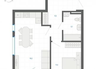 Продается однокомнатная квартира, 46.7 м2, Екатеринбург, улица Академика Парина, 12/6