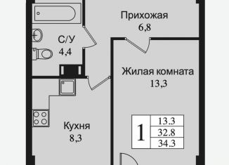 Продаю 1-комнатную квартиру, 35.9 м2, Ленинградская область