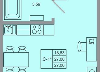 Продаю квартиру студию, 27 м2, Ленинградская область