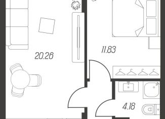 Продается 1-комнатная квартира, 40 м2, Тула, Привокзальный территориальный округ