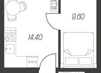 Продается однокомнатная квартира, 31.8 м2, Тула