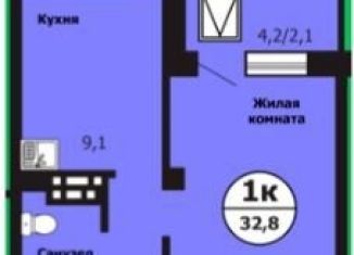 Продается 1-комнатная квартира, 32.8 м2, Красноярск, улица Лесников, 49А