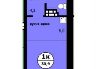 Продается квартира студия, 30.9 м2, Красноярский край, Вишнёвая улица