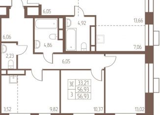 Продам 3-ком. квартиру, 56.9 м2, Ивантеевка