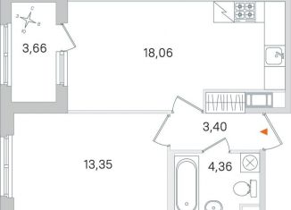 Продается однокомнатная квартира, 41 м2, Пушкин