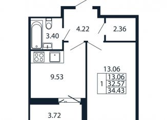 Продаю 1-комнатную квартиру, 36.3 м2, Ленинградская область