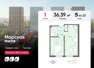 Продам однокомнатную квартиру, 36.4 м2, Санкт-Петербург, метро Автово