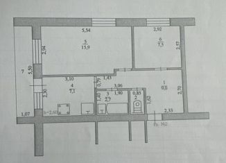 Продам 2-комнатную квартиру, 43.4 м2, Усмань, Школьная улица, 9