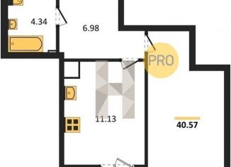 Продается однокомнатная квартира, 40.6 м2, Ростовская область, улица Ушинского, 29Ак3