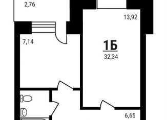 Продам 1-комнатную квартиру, 32.3 м2, рабочий посёлок Тучково, микрорайон Дружный, 14