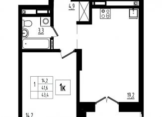 Продаю 1-ком. квартиру, 43.4 м2, Ярославль