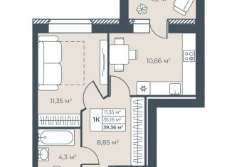 Продажа 1-комнатной квартиры, 39.4 м2, Выкса