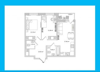 Продается 2-комнатная квартира, 57.5 м2, Ленинградская область, улица Первых, 4к2