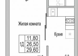 Продажа однокомнатной квартиры, 29.6 м2, деревня Борисовичи, улица Героя России Досягаева, 4