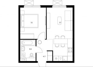 Продаю 1-комнатную квартиру, 36.3 м2, Москва