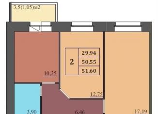 2-ком. квартира на продажу, 51.6 м2, Ярославль, Дзержинский район