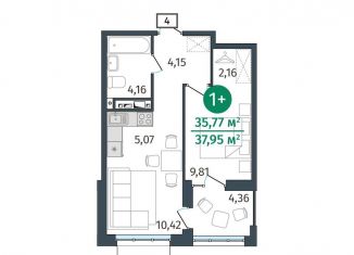 Продам 1-комнатную квартиру, 35.8 м2, Тюмень, Центральный округ