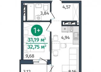 Продам однокомнатную квартиру, 31.2 м2, Тюмень, улица Тимофея Кармацкого, 17