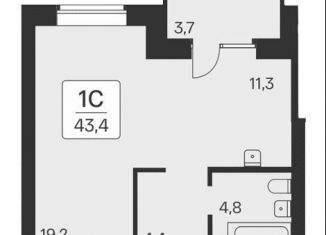 Продам 1-комнатную квартиру, 43.4 м2, Новосибирск