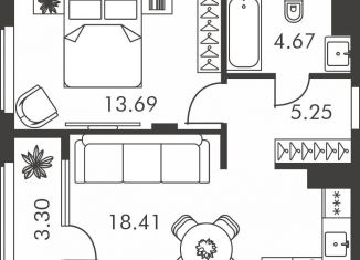 Продажа 1-ком. квартиры, 45.3 м2, Тула, Зареченский территориальный округ, улица Карпова, 103А