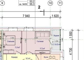 Продам 2-комнатную квартиру, 55.3 м2, Можга, Заводской переулок, 32