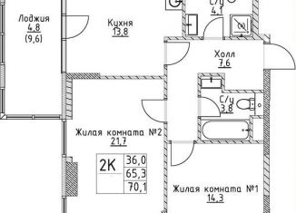 Продаю 2-ком. квартиру, 65.3 м2, Москва, улица Миклухо-Маклая, вл23, метро Университет дружбы народов