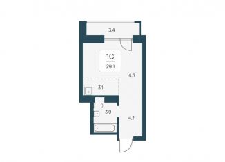 Продаю квартиру студию, 29.1 м2, Новосибирск, улица Брестская Горка