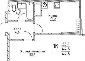 Однокомнатная квартира на продажу, 44.6 м2, Москва, улица Миклухо-Маклая, вл23, метро Университет дружбы народов