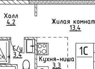 Квартира на продажу студия, 24.3 м2, Москва, улица Миклухо-Маклая, вл23, метро Университет дружбы народов